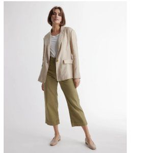 Quince 100% European Linen Blazer NWT Khaki Med